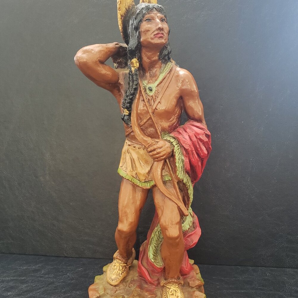 Native American Indian Warrior Brave 14" Statue 1976 Universal Statuary Corp.